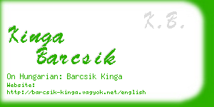 kinga barcsik business card